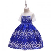 Short Sleeves Flower Baby Girl Dress For 3-8yesr Wear32