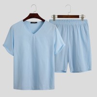 Men's Pajama Set Short Sleeve Summer Wear10
