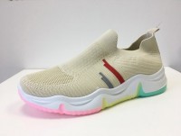 Women's Beige Lightweight Fly-knit Sports Shoes34