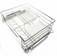 4 Sides Pull Out Dish Basket With Slide0