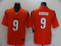 Men's Cincinnati Bengals #9 Joe Burrow Orange Alternate Vapor Limited Jersey