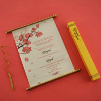 scroll wedding invitations