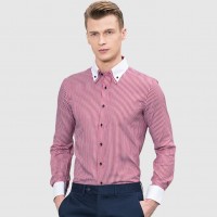Double Layer Collar Stripe Shirt4