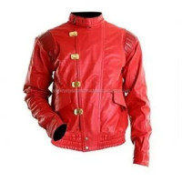 red motorcycle leathers