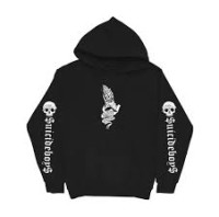 Suicideboys Classic Hoodie with Gothic Lettering and Back Graphic Art