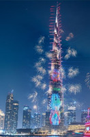 Dubai New Year Fireworks Show at Burj Khalifa