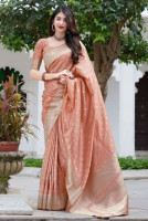 Lovely Peach-Color Saree for Sale